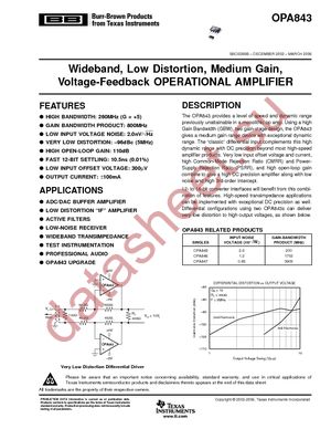 OPA843IDBVR datasheet  